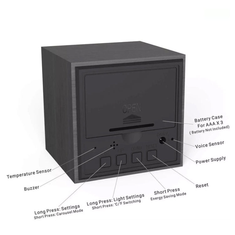 Multicolor Sounds Control Wooden Clock Modern Digital LED Desk Alarm Clock Thermometer Timer White Red - Alarm Clocks by PMc TechLife | Online Shopping South Africa | PMc TechLife | Buy Now Pay Later Mobicred