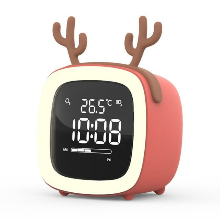 Cartoon Deer Shape Children Snooze Multifunctional USB Rechargeable Student LED Alarm Clock(Orange) - Novelty Clock by PMc TechLife | Online Shopping South Africa | PMc TechLife | Buy Now Pay Later Mobicred