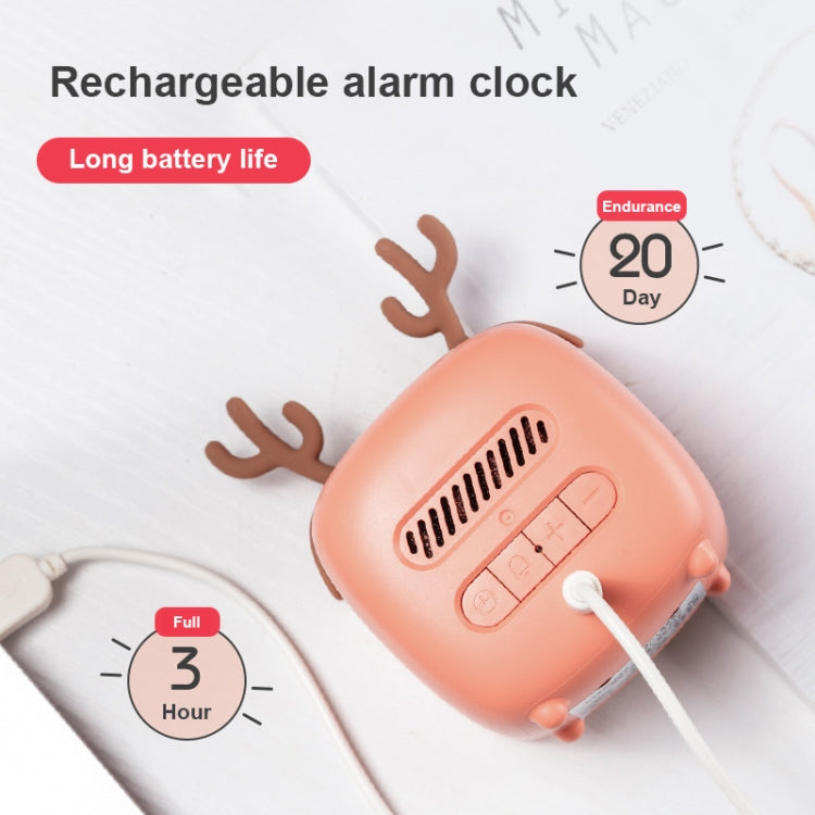Cartoon Deer Shape Children Snooze Multifunctional USB Rechargeable Student LED Alarm Clock(Orange) - Novelty Clock by PMc TechLife | Online Shopping South Africa | PMc TechLife | Buy Now Pay Later Mobicred