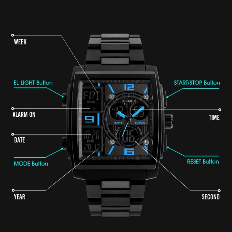 SKMEI 1274  Men Fashion Electronic Watch Multifunctional Outdoor Sports Watch(Red) - free shipping - PMC TechLife - Order now!