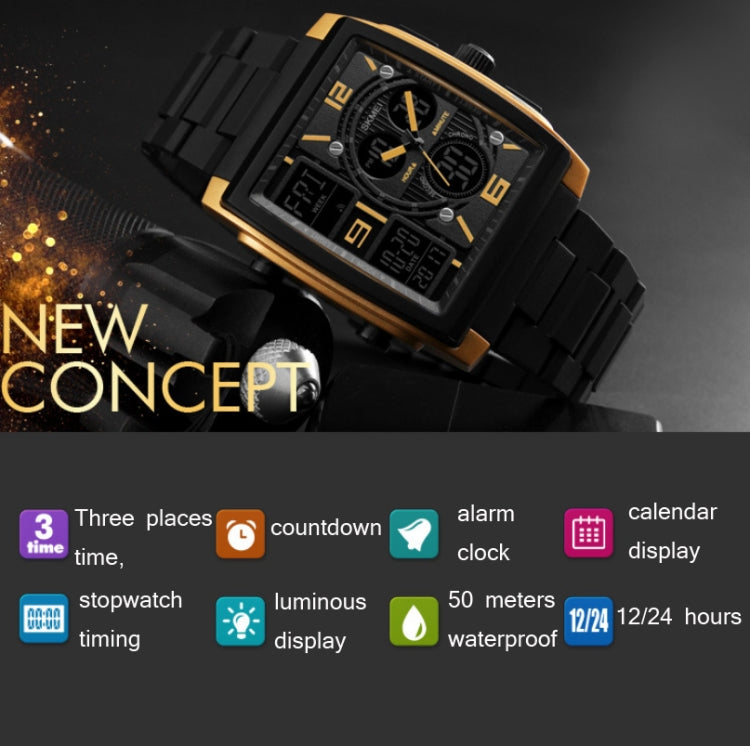 SKMEI 1274  Men Fashion Electronic Watch Multifunctional Outdoor Sports Watch(Black) - free shipping - PMC TechLife - Order now!