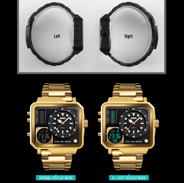SKMEI 1392 Multi-Function Outdoor Sports Watch Business Double Display Waterproof Electronic Watch(Black) - free shipping - PMC TechLife - Order now!