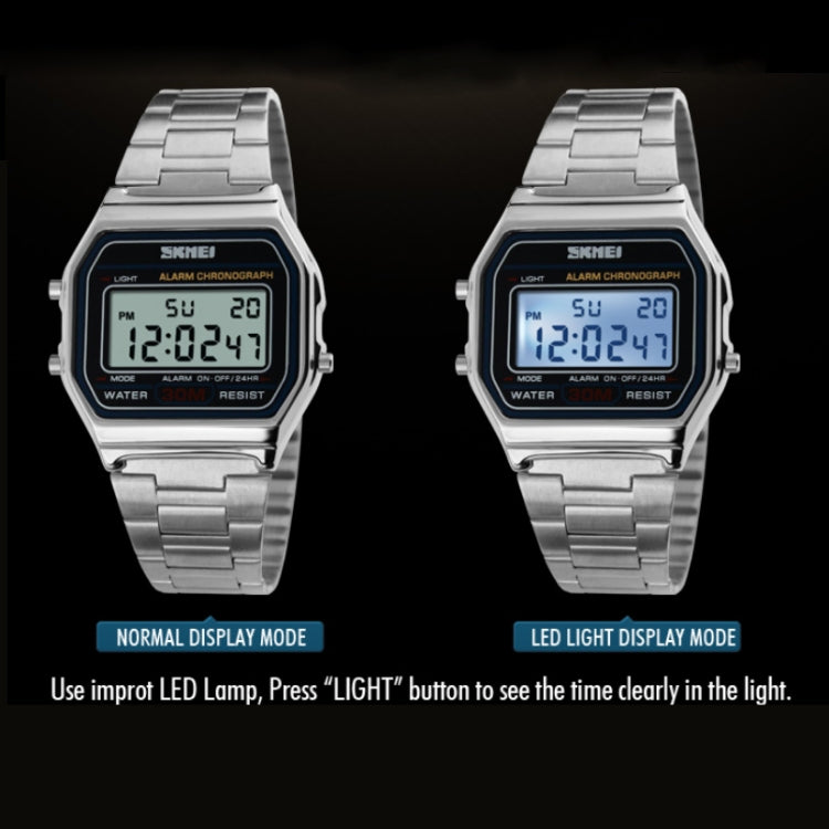 SKMEI 1123 Men Business Lightweight Watch Waterproof Steel Band Electronic Watch - free shipping - PMC TechLife - Order now!