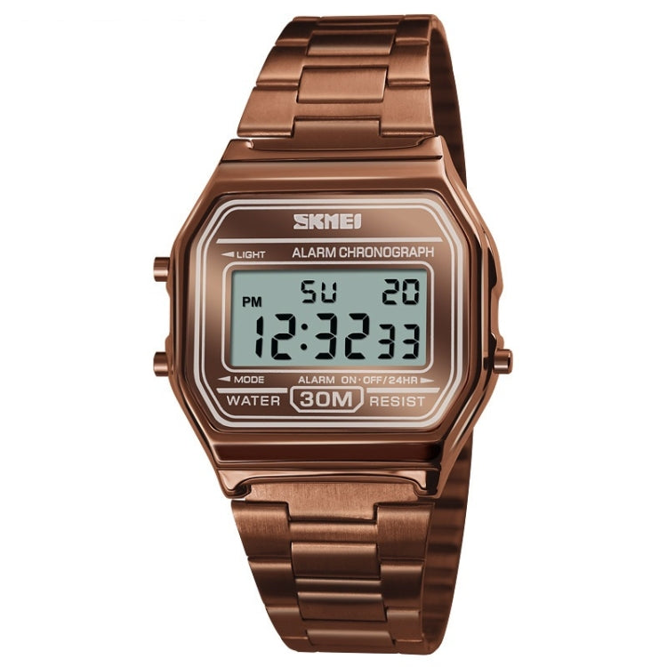 SKMEI 1123 Men Business Lightweight Watch Waterproof Steel Band Electronic Watch (Coffee Gold) - free shipping - PMC TechLife - Order now!