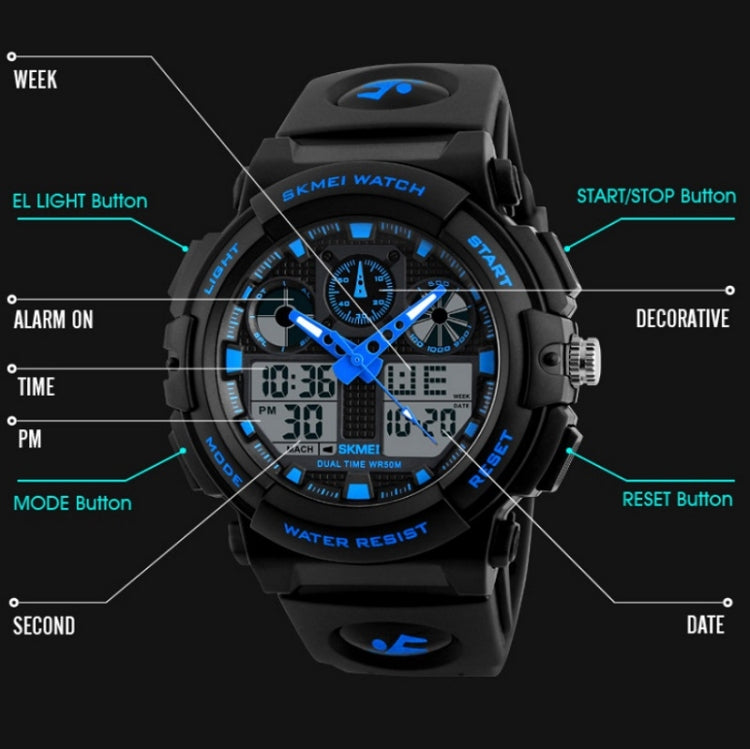 SKMEI 1270 Men Waterproof Dual Display Digital Watch Outdoor Sports Watch(Golden) - free shipping - PMC TechLife - Order now!