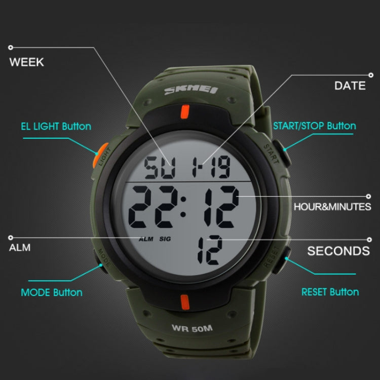 SKMEI 1068 Men Waterproof Outdoor Sports Digital Watch Student Fashion Watch(Titanium) - free shipping - PMC TechLife - Order now!
