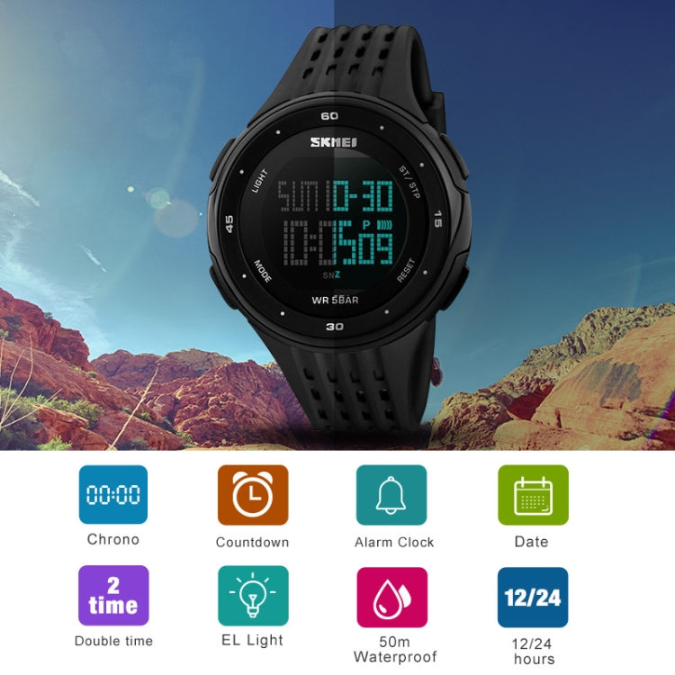 SKMEI 1219 Men Multi-Function Electronic Watch Outdoor Sports Watch(Blue) - free shipping - PMC TechLife - Order now!