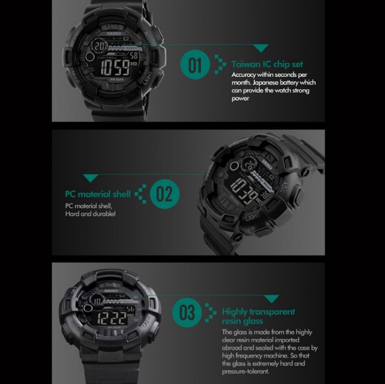 SKMEI 1243 Men Sports Watch Outdoor Waterproof Digital Watch(Red) - free shipping - PMC TechLife - Order now!