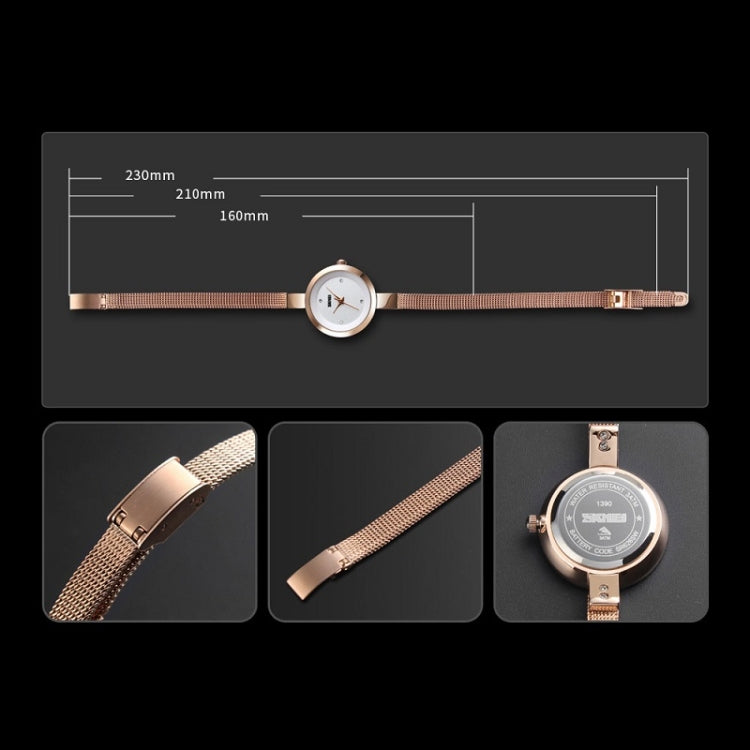 SKMEI 1390 Ladies Business Casual Watch Steel Band Lightweight Quartz Watch(Silver) - free shipping - PMC TechLife - Order now!