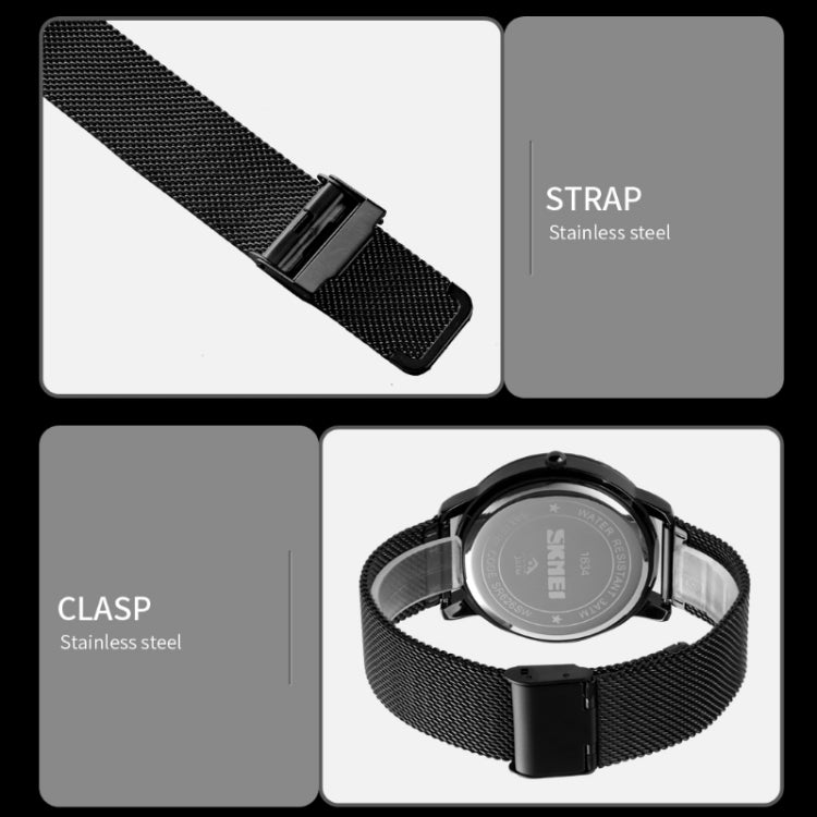 SKMEI 1634 Men Waterproof Watch Fashion Quartz Watch(White Steel Belt) - free shipping - PMC TechLife - Order now!