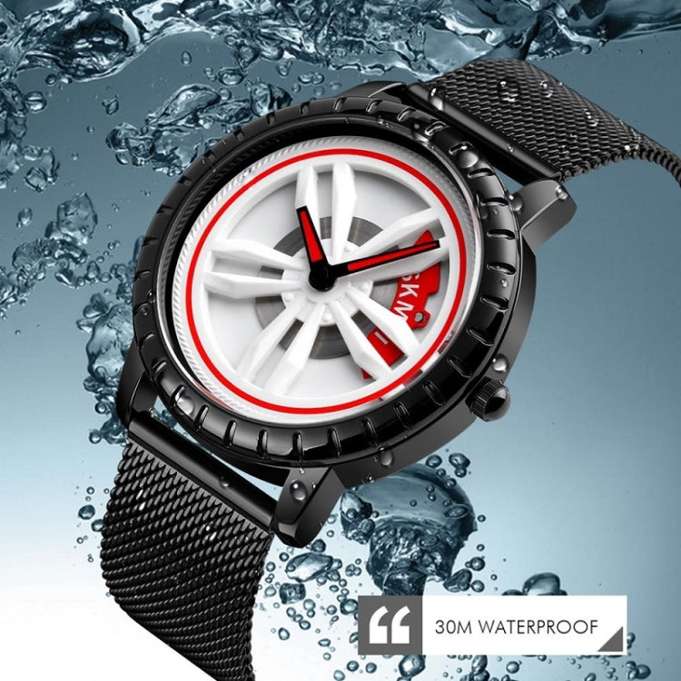 SKMEI 1634 Men Waterproof Watch Fashion Quartz Watch(Black Mesh Belt) - free shipping - PMC TechLife - Order now!