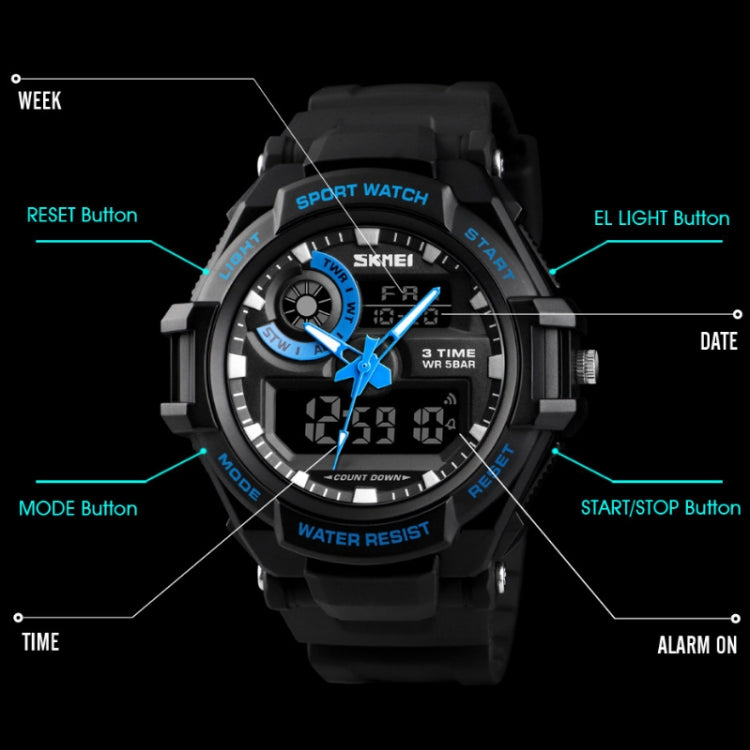 SKMEI 1357 Mens Multifunctional Sports Digital Watch Student Waterproof Watch(Red) - free shipping - PMC TechLife - Order now!