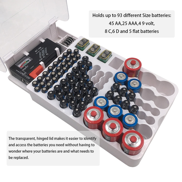 JK-19070823 Battery Storage Box With Battery Capacity Tester(white) - Battery & Resistance Tester by PMC TechLife | Online Shopping South Africa | PMC TechLife