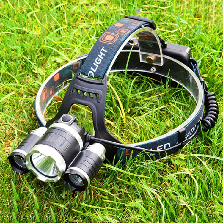 Strong Light Long-Range Rechargeable Three-Head Lamp Outdoor Fishing Lamp Led Head-Mounted Flashlight (3T6 Without Battery) - Headlamp by PMC Jewellery | Online Shopping South Africa | PMC Jewellery | Buy Now Pay Later Mobicred