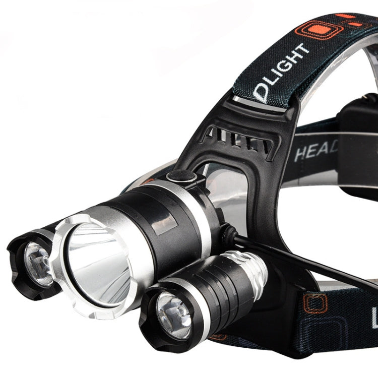 Strong Light Long-Range Rechargeable Three-Head Lamp Outdoor Fishing Lamp Led Head-Mounted Flashlight (3T6 Without Battery) - Headlamp by PMC Jewellery | Online Shopping South Africa | PMC Jewellery | Buy Now Pay Later Mobicred