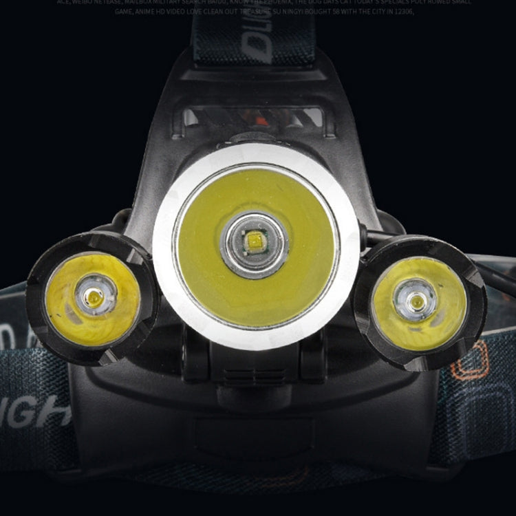 Strong Light Long-Range Rechargeable Three-Head Lamp Outdoor Fishing Lamp Led Head-Mounted Flashlight (3T6 2 Batteries) - Headlamp by PMC Jewellery | Online Shopping South Africa | PMC Jewellery | Buy Now Pay Later Mobicred