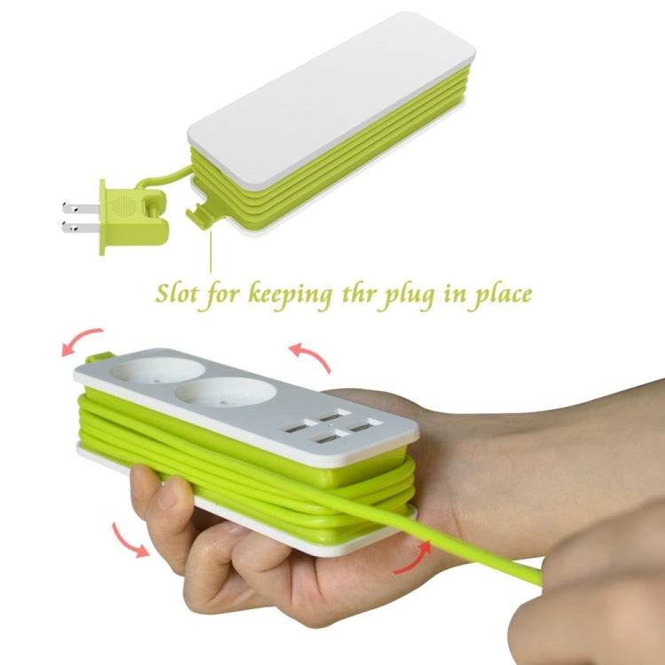 Power Strip 1/2 EU Plug 4 USB Port 1200W 250V 1.5m Cable Wall Portable Multiple Socket EU Plug Outlets(2 OUTLET 4USB) - Plug Adaptor by PMC TechLife | Online Shopping South Africa | PMC TechLife | Buy Now Pay Later Mobicred