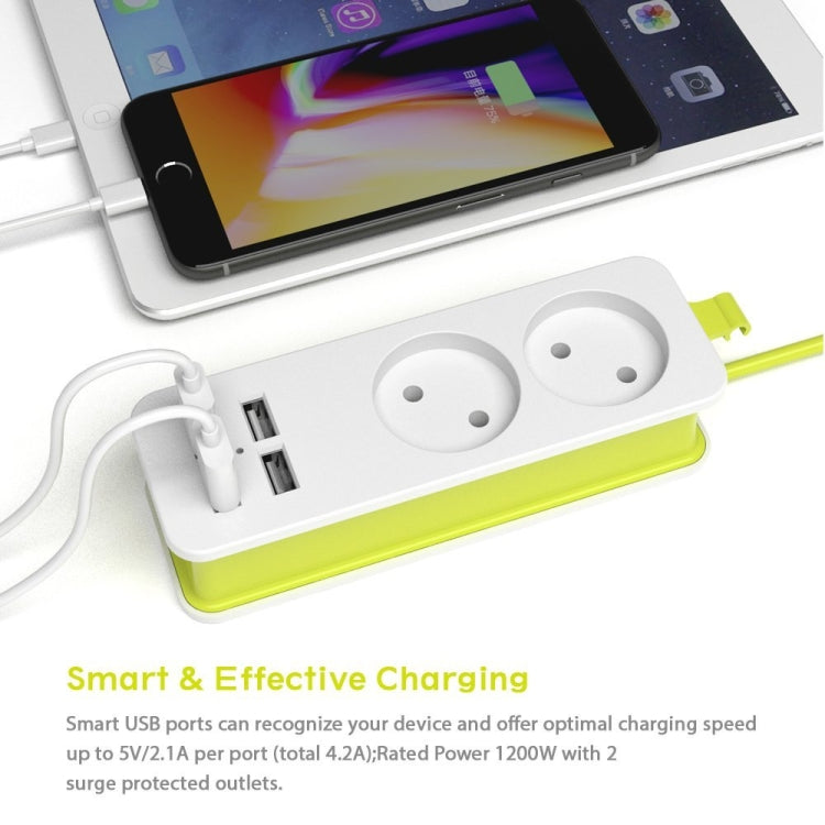Power Strip 1/2 EU Plug 4 USB Port 1200W 250V 1.5m Cable Wall Portable Multiple Socket EU Plug Outlets(2 OUTLET 4USB) - Plug Adaptor by PMC TechLife | Online Shopping South Africa | PMC TechLife | Buy Now Pay Later Mobicred