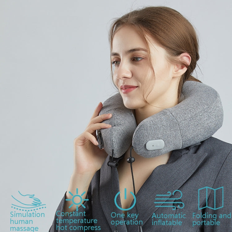 PL60 Neck Massager Cervical Spine Massage Pillow Household Inflatable U-Shaped Neck Pillow(Gray) - free shipping - PMC TechLife - Order now!