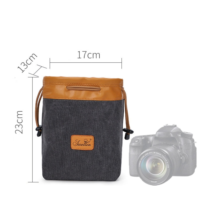 S.C.COTTON Liner Bag Waterproof Digital Protection Portable SLR Lens Bag Micro Single Camera Bag Photography Bag, Colour: Carbon Black L - Lens Bag by PMC TechLife | Online Shopping South Africa | PMC TechLife | Buy Now Pay Later Mobicred