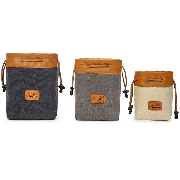 S.C.COTTON Liner Bag Waterproof Digital Protection Portable SLR Lens Bag Micro Single Camera Bag Photography Bag, Colour: Carbon Black L - Lens Bag by PMC TechLife | Online Shopping South Africa | PMC TechLife | Buy Now Pay Later Mobicred