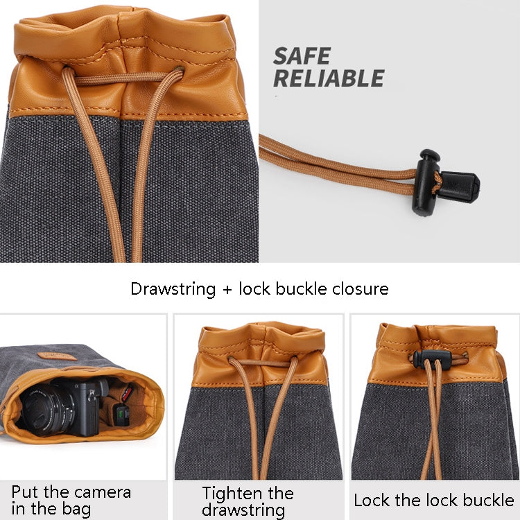 S.C.COTTON Liner Bag Waterproof Digital Protection Portable SLR Lens Bag Micro Single Camera Bag Photography Bag, Colour: Carbon Black L - Lens Bag by PMC TechLife | Online Shopping South Africa | PMC TechLife | Buy Now Pay Later Mobicred