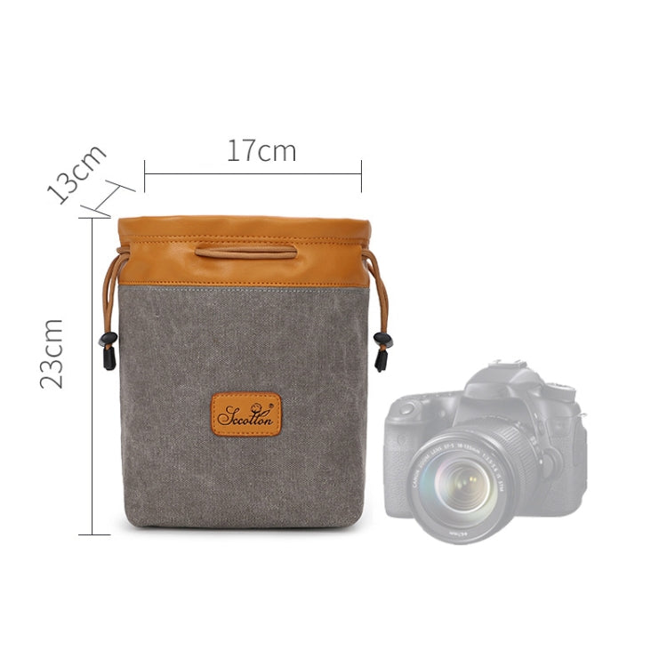S.C.COTTON Liner Bag Waterproof Digital Protection Portable SLR Lens Bag Micro Single Camera Bag Photography Bag, Colour: Gray L - free shipping - PMC TechLife - Order now!