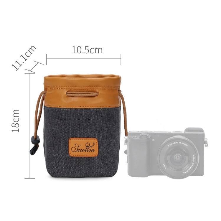 S.C.COTTON Liner Bag Waterproof Digital Protection Portable SLR Lens Bag Micro Single Camera Bag Photography Bag, Colour: Carbon Black S - Lens Bag by PMC TechLife | Online Shopping South Africa | PMC TechLife | Buy Now Pay Later Mobicred
