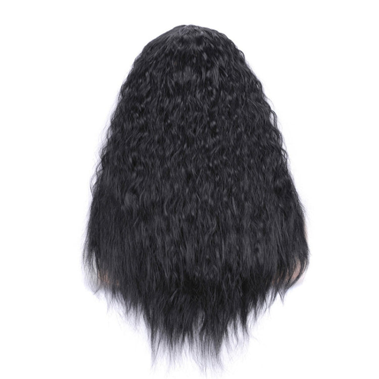 Matte Realistic Corn Perm Long Curly Hair Woolen Volume Wig Headgear(Black) - free shipping - PMC TechLife - Order now!