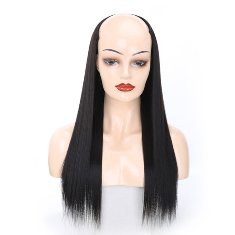 Wig Half Headgear Long Straight Hair U-Shaped Wig Headgear, Colour: 4.US-2# Natural Black - free shipping - PMC TechLife - Order now!