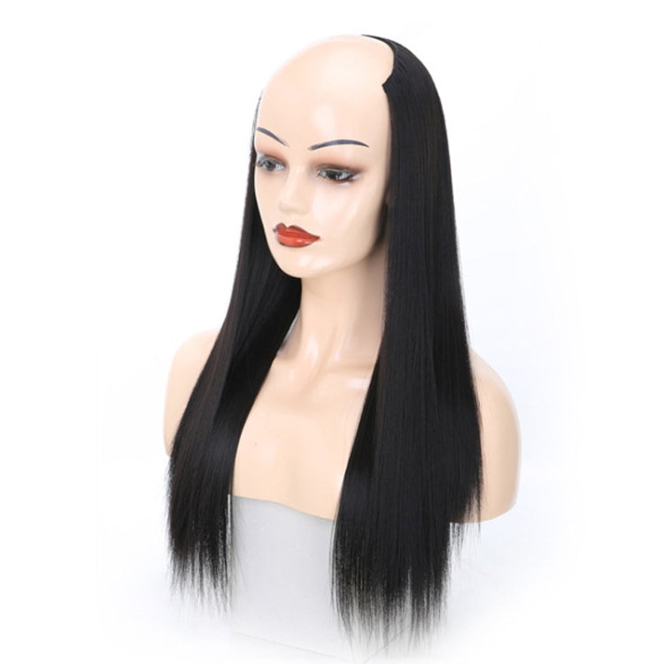 Wig Half Headgear Long Straight Hair U-Shaped Wig Headgear, Colour: 4.US-2# Natural Black - free shipping - PMC TechLife - Order now!