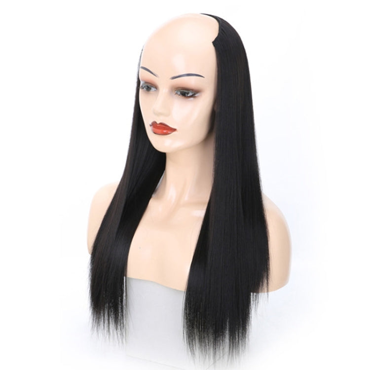 Wig Half Headgear Long Straight Hair U-Shaped Wig Headgear, Colour: 5.US-4# Brown Black - free shipping - PMC TechLife - Order now!
