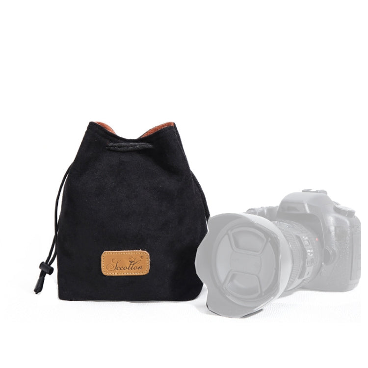 S.C.COTTON Liner Shockproof Digital Protection Portable SLR Lens Bag Micro Single Camera Bag Square Black L - Lens Bag by S.C.COTTON | Online Shopping South Africa | PMC TechLife | Buy Now Pay Later Mobicred