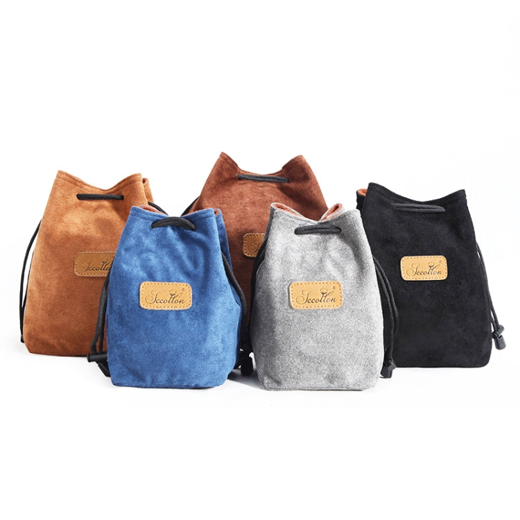 S.C.COTTON Liner Shockproof Digital Protection Portable SLR Lens Bag Micro Single Camera Bag Square Blue M - Lens Bag by S.C.COTTON | Online Shopping South Africa | PMC TechLife | Buy Now Pay Later Mobicred