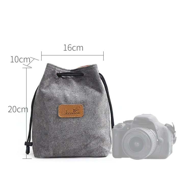 S.C.COTTON Liner Shockproof Digital Protection Portable SLR Lens Bag Micro Single Camera Bag Square Gray M - Lens Bag by S.C.COTTON | Online Shopping South Africa | PMC TechLife | Buy Now Pay Later Mobicred