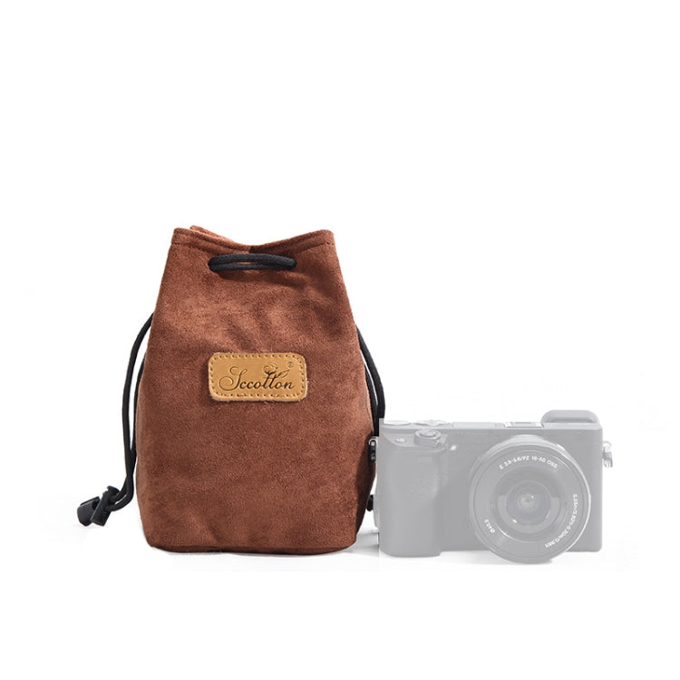 S.C.COTTON Liner Shockproof Digital Protection Portable SLR Lens Bag Micro Single Camera Bag Square Brown S - free shipping - PMC TechLife - Order now!