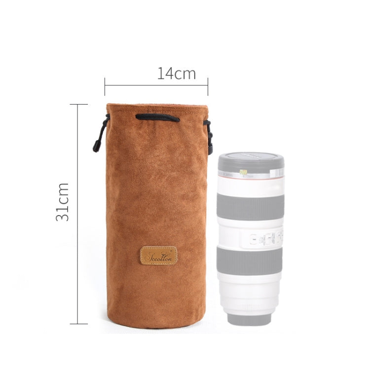 S.C.COTTON Liner Shockproof Digital Protection Portable SLR Lens Bag Micro Single Camera Bag Round Khaki L - free shipping - PMC TechLife - Order now!