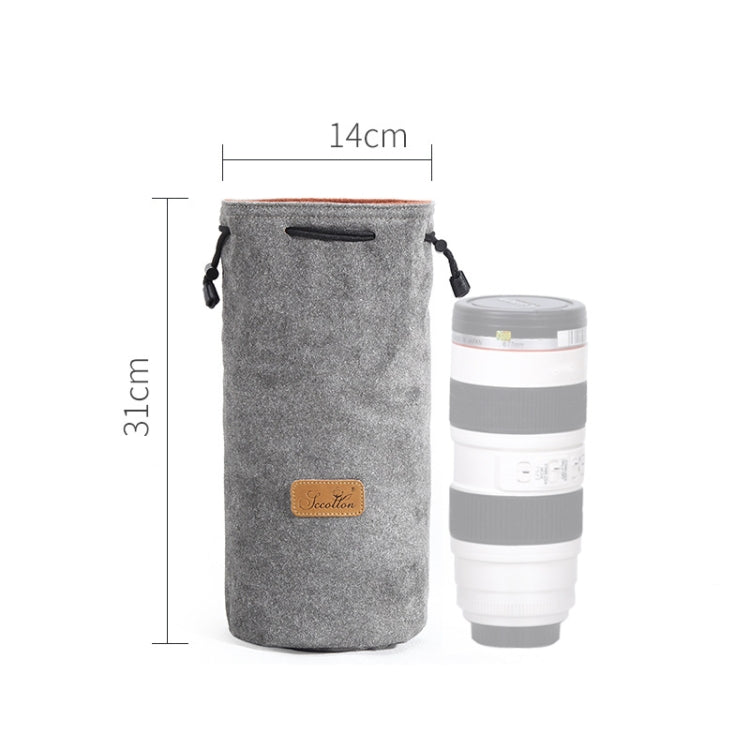S.C.COTTON Liner Shockproof Digital Protection Portable SLR Lens Bag Micro Single Camera Bag Round Gray L - Lens Bag by S.C.COTTON | Online Shopping South Africa | PMC TechLife | Buy Now Pay Later Mobicred