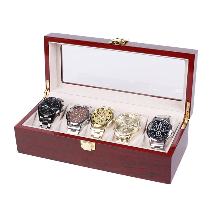 Wooden Baking Paint Watch Box Jewelry Storage Display Box(5-bit Paint) - free shipping - PMc TechLife - Order now!