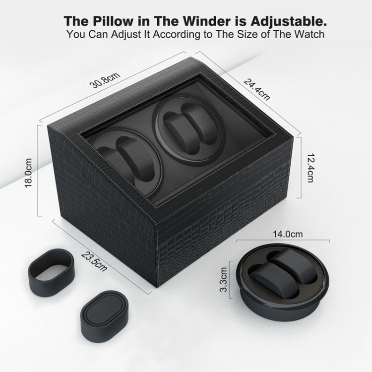 PU Leather 4+6 Double-Head Automatic Winding Motor Box Mechanical Watch Rotator, US Plug(Full Carbon Fiber) - free shipping - PMC TechLife - Order now!