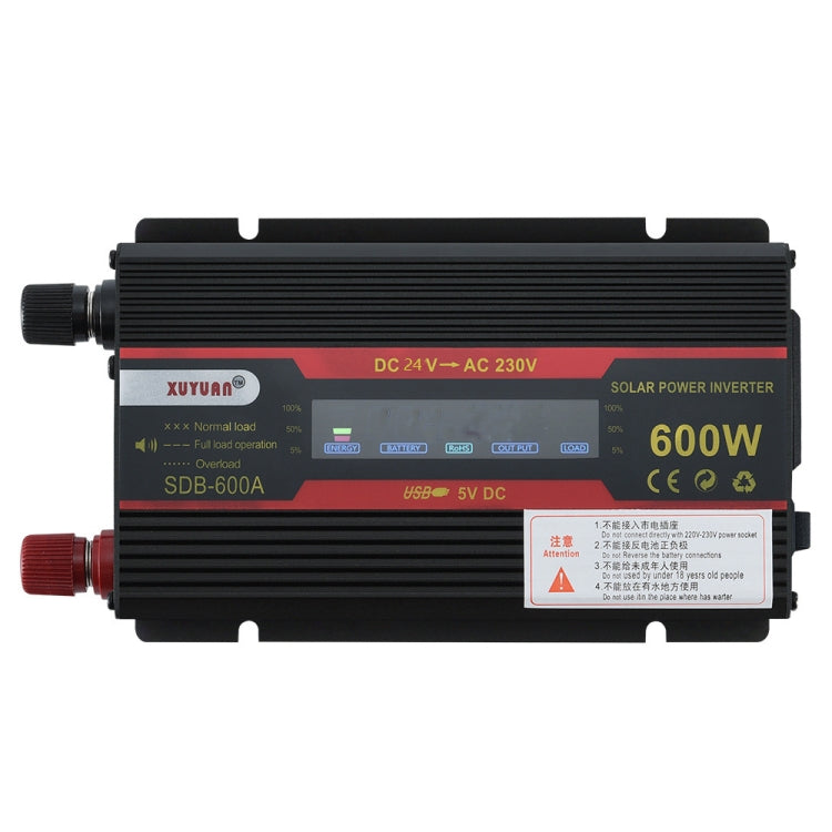 XUYUAN 600W Car Inverter LCD Display Converter, Specification: 24V to 220V - free shipping - PMC TechLife - Order now!