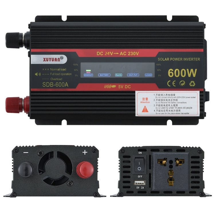 XUYUAN 600W Car Inverter LCD Display Converter, Specification: 24V to 220V - free shipping - PMC TechLife - Order now!