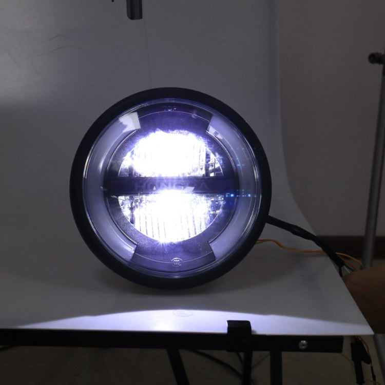 HONGPA Motorcycle Retro Headlights Modified Parts LED General Metal Headlights(Matte Black) - Headlights by PMC TechLife | Online Shopping South Africa | PMC TechLife | Buy Now Pay Later Mobicred