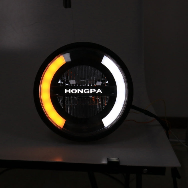 HONGPA Motorcycle Retro Headlights Modified Parts LED General Metal Headlights(Matte Black) - Headlights by PMC TechLife | Online Shopping South Africa | PMC TechLife | Buy Now Pay Later Mobicred