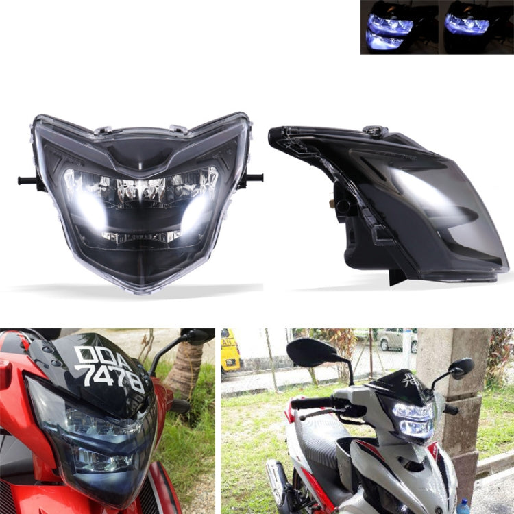 Motorcycle LED Retro Headlights LED Far Near Beam Lights For Yamaha LC135 V2-V6(Smoked Glass) - Headlights by PMC TechLife | Online Shopping South Africa | PMC TechLife | Buy Now Pay Later Mobicred