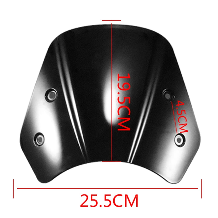 5-7 Inch Retro Motorcycle Windshield Universal Modified Windshield(Black) - Others by PMC TechLife | Online Shopping South Africa | PMC TechLife | Buy Now Pay Later Mobicred