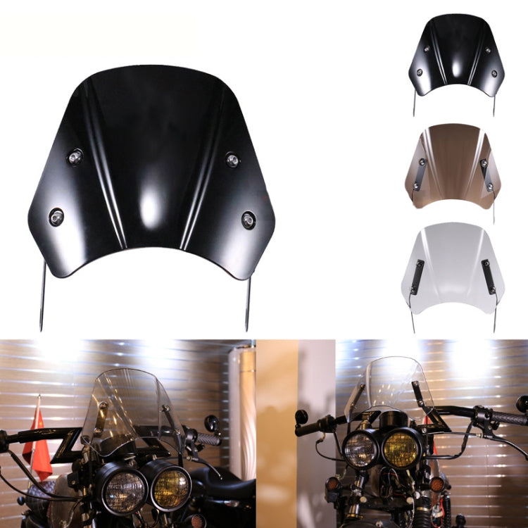 5-7 Inch Retro Motorcycle Windshield Universal Modified Windshield(Black) - Others by PMC TechLife | Online Shopping South Africa | PMC TechLife | Buy Now Pay Later Mobicred