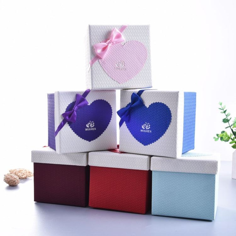 Paper Valentine Day Gift Box With Bow, Specification: 10x10x10cm(Purple) - free shipping - PMc TechLife - Order now!