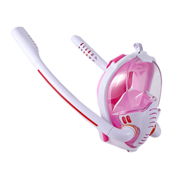 Snorkeling Mask Double Tube Silicone Full Dry Diving Mask Adult Swimming Mask Diving Goggles, Size: S/M(White/Pink) - Diving Mask by PMC TechLife | Online Shopping South Africa | PMC TechLife | Buy Now Pay Later Mobicred