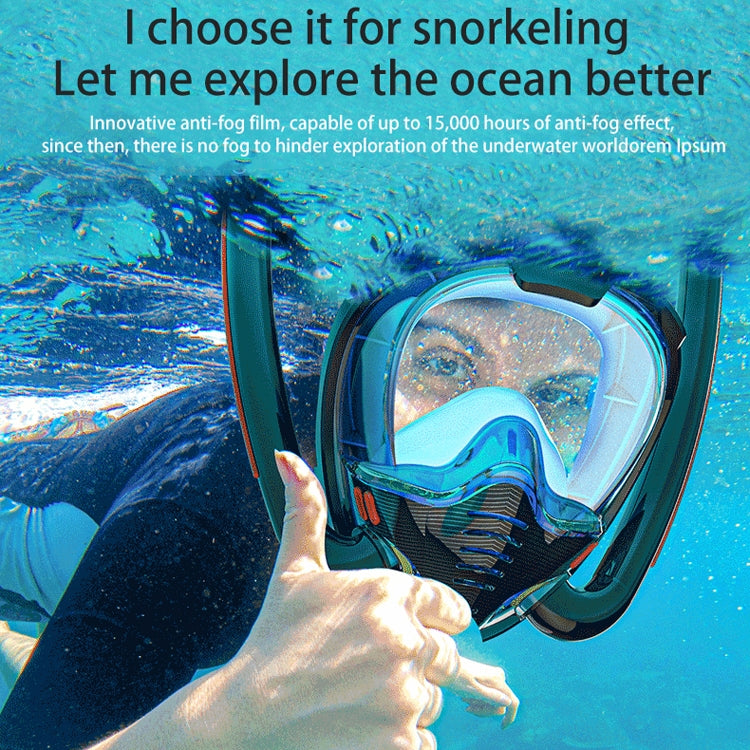 Snorkeling Mask Double Tube Silicone Full Dry Diving Mask Adult Swimming Mask Diving Goggles, Size: S/M(Black/Black) - Diving Mask by PMC TechLife | Online Shopping South Africa | PMC TechLife | Buy Now Pay Later Mobicred
